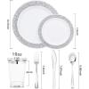 imageWDF 25 Guest Pink Plates with Pink Plastic SilverwareampampPink CupsNeon Clear Disposable Dinnerware include 50 Plates25Forks 25 Knives 25 Spoons25 Plastic Cups for Party and Baby ShowerWhite and Silver
