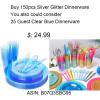 imageWDF 25 Guest Pink Plates with Pink Plastic SilverwareampampPink CupsNeon Clear Disposable Dinnerware include 50 Plates25Forks 25 Knives 25 Spoons25 Plastic Cups for Party and Baby ShowerSilver