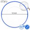 imageWDF 25Pack Gold Charger Plates  12inch Clear Chargers with Gold Trim  Clear Plates Disposable for Dinner PartyWeddingBirthdayBlue