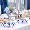 imageWDF 25Pack Gold Charger Plates  12inch Clear Chargers with Gold Trim  Clear Plates Disposable for Dinner PartyWeddingBirthdayBlue