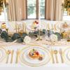 imageWDF 25Pack Gold Charger Plates  12inch Clear Chargers with Gold Trim  Clear Plates Disposable for Dinner PartyWeddingBirthdayClear and Gold