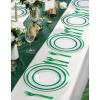 imageWDF 25Pack Gold Charger Plates  12inch Clear Chargers with Gold Trim  Clear Plates Disposable for Dinner PartyWeddingBirthdayGreen