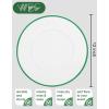imageWDF 25Pack Gold Charger Plates  12inch Clear Chargers with Gold Trim  Clear Plates Disposable for Dinner PartyWeddingBirthdayGreen