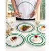 imageWDF 25Pack Gold Charger Plates  12inch Clear Chargers with Gold Trim  Clear Plates Disposable for Dinner PartyWeddingBirthdayGreen