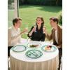 imageWDF 25Pack Gold Charger Plates  12inch Clear Chargers with Gold Trim  Clear Plates Disposable for Dinner PartyWeddingBirthdayGreen