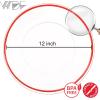 imageWDF 25Pack Gold Charger Plates  12inch Clear Chargers with Gold Trim  Clear Plates Disposable for Dinner PartyWeddingBirthdayRed