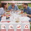 imageWDF 25Pack Gold Charger Plates  12inch Clear Chargers with Gold Trim  Clear Plates Disposable for Dinner PartyWeddingBirthdayRed