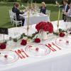 imageWDF 25Pack Gold Charger Plates  12inch Clear Chargers with Gold Trim  Clear Plates Disposable for Dinner PartyWeddingBirthdayRed