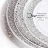 imageWDF 300PCS White and Gold Plates  Wedding Plastic Dinnerware Set for 50 Guests Include 50 Dinner ampamp 50 Cake Plates 50 Cutlery 50 Cups for Wedding Birthday PartySilver