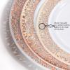 imageWDF 300PCS White and Gold Plates  Wedding Plastic Dinnerware Set for 50 Guests Include 50 Dinner ampamp 50 Cake Plates 50 Cutlery 50 Cups for Wedding Birthday PartyRose Gold