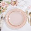 imageWDF 300PCS White and Gold Plates  Wedding Plastic Dinnerware Set for 50 Guests Include 50 Dinner ampamp 50 Cake Plates 50 Cutlery 50 Cups for Wedding Birthday PartyPink and Gold