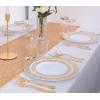 imageWDF 300PCS White and Gold Plates  Wedding Plastic Dinnerware Set for 50 Guests Include 50 Dinner ampamp 50 Cake Plates 50 Cutlery 50 Cups for Wedding Birthday PartyGold