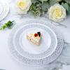 imageWDF 300PCS White and Gold Plates  Wedding Plastic Dinnerware Set for 50 Guests Include 50 Dinner ampamp 50 Cake Plates 50 Cutlery 50 Cups for Wedding Birthday PartySilver