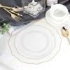 imageWDF 30Guest Clear and Gold Plastic Plates with Gold Plastic Silverware include 30 Dinner Plates30 Salad Plates30 Forks 30 Knives30 Spoons30 Cups for Weddings Parties