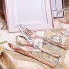 imageWDF 50 Guest Rose Gold Plates with Disposable Cutleryampamp Plastic CupsSquare Rose Gold Plates and Napkins Party SuppliesPlastic Dinnerwarefor Weddingampamp Parties