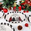 imageWDF 50Pack Christmas Paper Plates  10quotx12quot Christmas Tree Plates Christmas Oval Paper Checkered Plates  Dinner Size Large Disposable Platter Heavy Duty for Happy Christmas ServingBlack Lattice