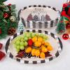 imageWDF 50Pack Christmas Paper Plates  10quotx12quot Christmas Tree Plates Christmas Oval Paper Checkered Plates  Dinner Size Large Disposable Platter Heavy Duty for Happy Christmas ServingBlack Lattice