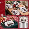 imageWDF 50Pack Christmas Paper Plates  10quotx12quot Christmas Tree Plates Christmas Oval Paper Checkered Plates  Dinner Size Large Disposable Platter Heavy Duty for Happy Christmas ServingBlack Lattice