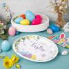 imageWDF 50Pack Christmas Paper Plates  10quotx12quot Christmas Tree Plates Christmas Oval Paper Checkered Plates  Dinner Size Large Disposable Platter Heavy Duty for Happy Christmas ServingEaster Eggs