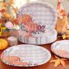 imageWDF 50Pack Christmas Paper Plates  10quotx12quot Christmas Tree Plates Christmas Oval Paper Checkered Plates  Dinner Size Large Disposable Platter Heavy Duty for Happy Christmas ServingLattice