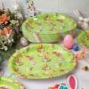 imageWDF 50Pack Christmas Paper Plates  10quotx12quot Christmas Tree Plates Christmas Oval Paper Checkered Plates  Dinner Size Large Disposable Platter Heavy Duty for Happy Christmas ServingGreen