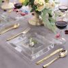 imageWDF 60PCS Clear Plastic Plates  Square Disposable DessertSalad Plates 7inch Plastic Appetizer Plate for Wedding ampampParties7 inch