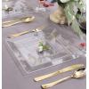 imageWDF 60PCS Clear Plastic Plates  Square Disposable DessertSalad Plates 7inch Plastic Appetizer Plate for Wedding ampampParties7 inch