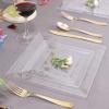 imageWDF 60PCS Clear Plastic Plates  Square Disposable DessertSalad Plates 7inch Plastic Appetizer Plate for Wedding ampampParties95 inch