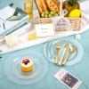 imageWDF 60pcs Clear Plastic Dessert Plates Disposable 75inch Small Disposable Clear CakeAppetizerDessert Plastic Plates for Wedding PartyClear