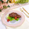 imageWDF 60pcs Clear Plastic Dessert Plates Disposable 75inch Small Disposable Clear CakeAppetizerDessert Plastic Plates for Wedding PartyPink