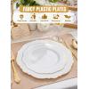 imageWDF 60pcs Clear Plastic Dessert Plates Disposable 75inch Small Disposable Clear CakeAppetizerDessert Plastic Plates for Wedding PartyWhite and Gold
