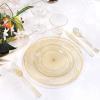 imageWDF Rose Gold Pink Plastic Plates with Pink Plastic Silverware include 40 Dinner ampamp Salad Plates 40Forks 40 Knives 40 Spoons for WeddingPartyGold Glitter