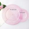 imageWDF Rose Gold Pink Plastic Plates with Pink Plastic Silverware include 40 Dinner ampamp Salad Plates 40Forks 40 Knives 40 Spoons for WeddingPartyRose Gold Glitter