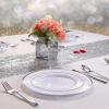 imageWDF Rose Gold Pink Plastic Plates with Pink Plastic Silverware include 40 Dinner ampamp Salad Plates 40Forks 40 Knives 40 Spoons for WeddingPartySilver