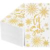 imageWDF 100 Pack Christmas Napkins Paper  3ply Gold Snowflake Disposable Napkins158 x 13 Inches Premium Quality Elegant Disposable Dinner Napkins For ChristmasGold