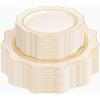 imageWDF 100PCS Ivory Plastic Plates with Gold Rim  Cream Plastic Plates  Include 50 Dinner ampamp 50 Dessert Fancy Disposable Plate for Party  Heavy Duty Beige Plate for WeddingBridal ShowersIvory