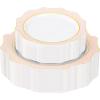 imageWDF 100PCS Ivory Plastic Plates with Gold Rim  Cream Plastic Plates  Include 50 Dinner ampamp 50 Dessert Fancy Disposable Plate for Party  Heavy Duty Beige Plate for WeddingBridal ShowersPink and Gold