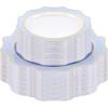 imageWDF 100PCS Ivory Plastic Plates with Gold Rim  Cream Plastic Plates  Include 50 Dinner ampamp 50 Dessert Fancy Disposable Plate for Party  Heavy Duty Beige Plate for WeddingBridal ShowersBlue and Gold
