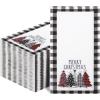 imageWDF 100Pack Colorful Christmas Hand Towels ampamp Napkins  3 Ply Disposable Tree Napkins With Merry Bright Colors for Bathroom ampamp Table DecorWhite And Black