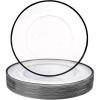 imageWDF 25Pack Gold Charger Plates  12inch Clear Chargers with Gold Trim  Clear Plates Disposable for Dinner PartyWeddingBirthdayBlack