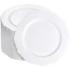 imageWDF 60pcs Clear Plastic Dessert Plates Disposable 75inch Small Disposable Clear CakeAppetizerDessert Plastic Plates for Wedding PartyWhite