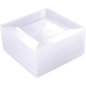 imageWDF 60PCS Clear Plastic Plates  Square Disposable DessertSalad Plates 7inch Plastic Appetizer Plate for Wedding ampampParties7 inch