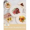imageWDF 200pcs White Plastic Plates Disposable  Heavy Duty Plastic Plates for Party  Include 100 x 10quot Dinner Plate and 100 x 7quot DessertCake Plate  Ideal for WeddingsPartiesEventsIvory
