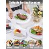 imageWDF 200pcs White Plastic Plates Disposable  Heavy Duty Plastic Plates for Party  Include 100 x 10quot Dinner Plate and 100 x 7quot DessertCake Plate  Ideal for WeddingsPartiesEventsWhite