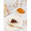 imageWDF 200pcs White Plastic Plates Disposable  Heavy Duty Plastic Plates for Party  Include 100 x 10quot Dinner Plate and 100 x 7quot DessertCake Plate  Ideal for WeddingsPartiesEventsIvory