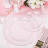 imageWDF 200pcs White Plastic Plates Disposable  Heavy Duty Plastic Plates for Party  Include 100 x 10quot Dinner Plate and 100 x 7quot DessertCake Plate  Ideal for WeddingsPartiesEventsRose Gold Glitter