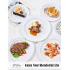 imageWDF 200pcs White Plastic Plates Disposable  Heavy Duty Plastic Plates for Party  Include 100 x 10quot Dinner Plate and 100 x 7quot DessertCake Plate  Ideal for WeddingsPartiesEventsWhite