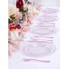 imageWDF 200pcs White Plastic Plates Disposable  Heavy Duty Plastic Plates for Party  Include 100 x 10quot Dinner Plate and 100 x 7quot DessertCake Plate  Ideal for WeddingsPartiesEventsPink
