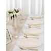imageWDF 200pcs White Plastic Plates Disposable  Heavy Duty Plastic Plates for Party  Include 100 x 10quot Dinner Plate and 100 x 7quot DessertCake Plate  Ideal for WeddingsPartiesEventsIvory
