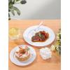 imageWDF 200pcs White Plastic Plates Disposable  Heavy Duty Plastic Plates for Party  Include 100 x 10quot Dinner Plate and 100 x 7quot DessertCake Plate  Ideal for WeddingsPartiesEventsWhite
